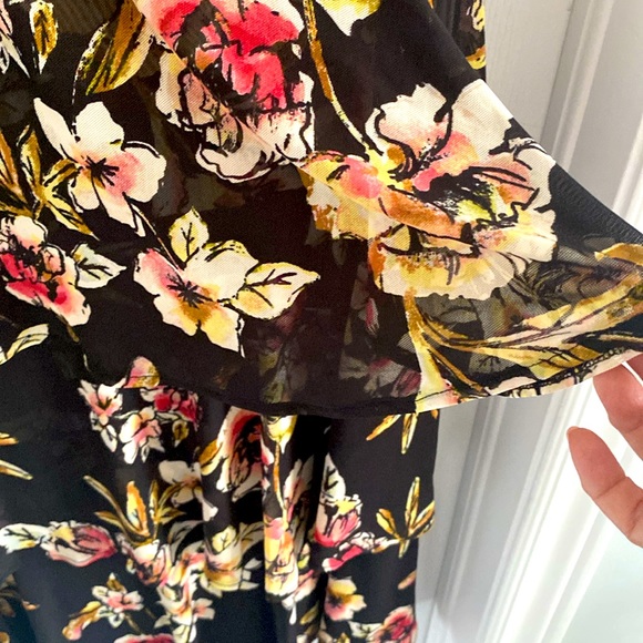 Floral Flounced Dress-2X - Picture 4 of 14